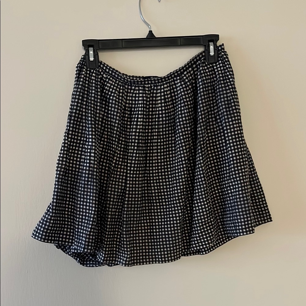Madewell Black and White Checkered Skirt